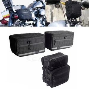 Nylon Saddlebags Saddle Bag w/ Handlebar Bag For Harley Dyna FXDL Softail FXST - Picture 1 of 9