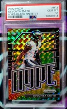 2022 DEVONTA SMITH BLACK FINITE PRIZM 1/1 PSA 10 GEM MINT EAGLES FRESH SLAB WOW