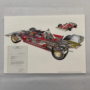 Ferrari 312 T3 Rennwagen Cutaway Illustration Mini Poster - Bild 1 von 7