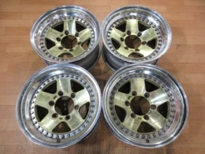 Weds 15 inch 7J 6x139.7 Deep Rim 3-Piece Wheels Set of 4 - Picture 1 of 10