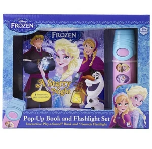 Disney Frozen Elsa Ana Olaf And More! Pop -Up Book And Flashlight You Set - Imagen 1 de 5