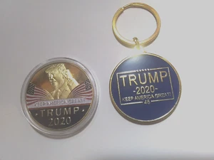 Trump Coin + Trump Key Chain Military Challenge Coin President Trump Coin Lot - Picture 1 of 4