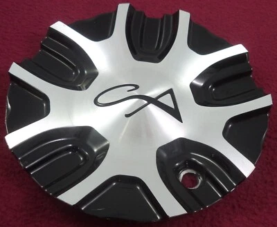 Tapa central de rueda personalizada negra brillante/plateada CX # 323L154CA-BAL (1) Foto 1 de 3