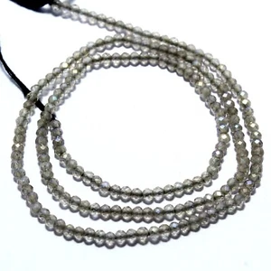 Perline Rondelle Sfaccettate Labradorite Naturale 13 Pollici Briolette Pietra Preziosa Sciolta - Foto 1 di 4