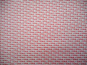 Patriotic Fabric 1 1/2 Yard Red USA Navy Blue Stars on White Quilting Cotton Vtg - Picture 1 of 2