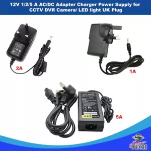 1A/2A/5A 12V AC/DC Adapter Charger Power Supply for CCTV DVR Camera/ LED light U - Picture 1 of 9