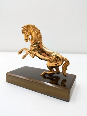Statuetta in miniatura - .800 argento -  cavallo dorato - Immagine 1 di 4