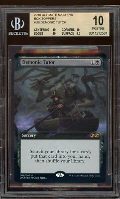 Demonic Tutor - Ultimate Masters box-toppers, BGS 10 PRISTINE. MTG (pop 6) - Image 1 of 2