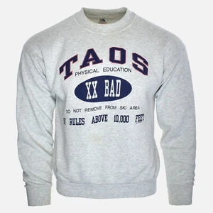 Vtg TAOS Physical Education XX BAD Ski Valley New Mexico Crewneck Sweatshirt - L - Picture 1 of 4