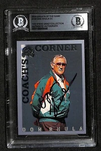 Don Shula Dolphins 2000 Greats of the Game #100 Signed Card BECKETT - Picture 1 of 3