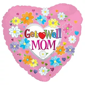 Get Well Mom Heart Shape 17" Foil Balloon (Non-Packaged) - Bild 1 von 1