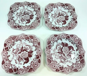 Spode Archive Collection British Flowers Poppy Cranberry Plate 9 5/8” lot of 5 - Picture 1 of 8