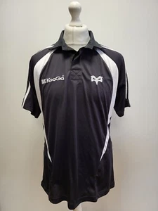 TT186 MENS KOOGA OSPREYS BLACK WHITE S/SLEEVE RUGBY POLO T-SHIRT UK M EU 50 - Picture 1 of 6