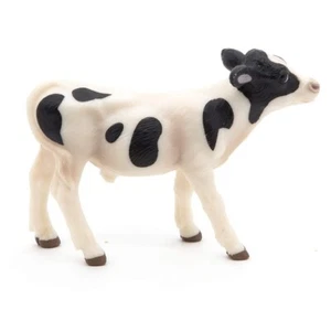 Schwarz-weiß Kalb Papo Figuren #51149 Farmyard Friends 3" Länge Neu im Karton Kuh - Bild 1 von 2