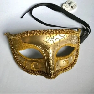 KBW Gold Glitzer Maskerade Silvester Maske NEU - Bild 1 von 4