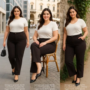 Marina Rinaldi Pantalone Da Donna Grigio Taglia 51 W37 Dritto In Lana Vergine - Picture 1 of 18