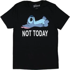 Disney Movie Lilo & Stitch Stitch Lying On His Back Not Today Graphic Tee Shirt - Picture 1 of 2