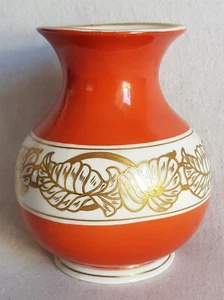 Langer & Jahn, Art Deco Vase, Handbemalt- u. vergoldet, um 1935, gemarkt - Bild 1 von 9