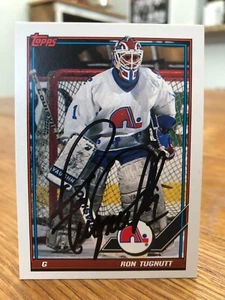 1991-92 TOPPS #181 RON TUGNUTT SIGNED AUTOGRAPHED CARD - Picture 1 of 1