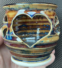 Greg Olson Handmade Pottery Luminary Candle Holder Heart Signed Made In USA EUC!