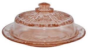 Federal Glass Company Pink Sharon RARE Cheese Dish - Picture 1 of 8