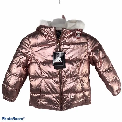Chaqueta acolchada metálica de cobre/rosa Zeroxposur para niñas talla 5/6 $100 nueva con etiquetas Foto 1 de 4
