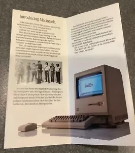 RARE 1984 Macintosh 128K M0001 Large Apple Dealer Mac Advertising Prospekt NICE! - Bild 1 von 6
