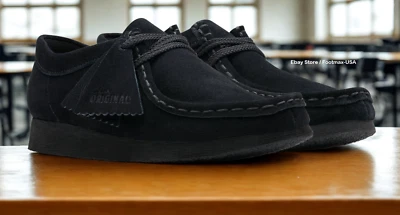 Clarks Kids / Juniors Wallabee - 26168038 -Black Suede - Image 1 of 4