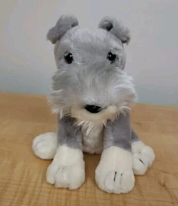 Golden Bear Co. Schnauzer perro cachorro 9" felpa gris blanco sentado suave - Imagen 1 de 12