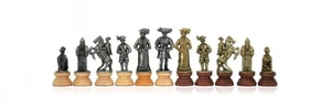 Italfama Landsknecht Chess Pieces Set, Metal/Wood, Gold & Silver, King 10.6cm - Picture 1 of 1