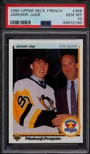JAROMIR JAGR FRENCH ROOKIE 1990 UPPER DECK #356 PSA 10 GEM MINT RC (NJC)*** - Picture 1 of 10