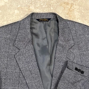 Brooks Brothers Blazer Herren 46 L Grau Tweed 2 Knopf Wolle Sport Mantel Jacke USA - Bild 1 von 11