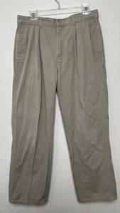 Polo Ralph Lauren Pants Mens 33x30 Beige Pleated Tuck Vintage USA 1300005D 32430 - Picture 1 of 21