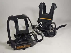 Dimension MT-11 Compe Bicycle Pedal and Toe Clip Combo Set Aluminum 9/16  Black - Picture 1 of 7