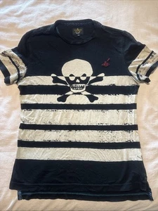 Vivienne Westwood Anglomania Lee Skull T-shirt Black+Off White Stripes in Small - Picture 1 of 8