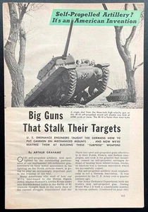 “Big Guns Stalk Their Targets” 1943 pictorial Christie M7 M3 M10 Tank Destroyer - Picture 1 of 4