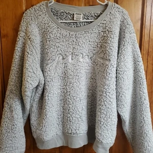 Victoria’s Secret Pink Sherpa Fleece Top Damen Large – grau - Bild 1 von 4