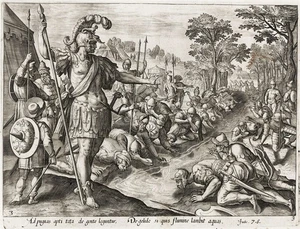 Maarten de Vos Gideon watching the soldiers Bible Kupferstich engraving 1 325943 - Picture 1 of 1