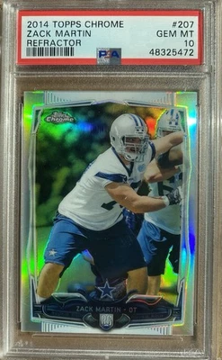 2014 Topps Chrome #207 Zack Martin RC Refractor PSA 10 GEM MT - Image 1 of 2