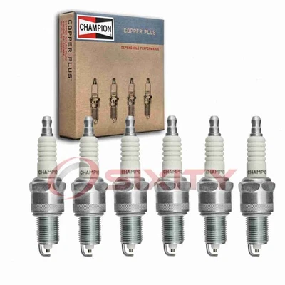 6 pc Champion Copper Plus Spark Plugs for 1990-1993 Chrysler Dynasty 3.3L V6 hf Foto 1 de 4