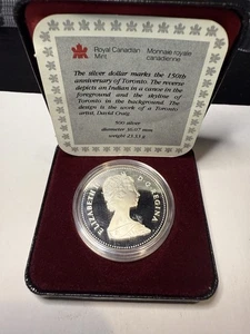 1984 Canada Silver Dollar Proof (Toronto Sesquicentennial w/OGP), 0.375 oz ASW - Picture 1 of 2