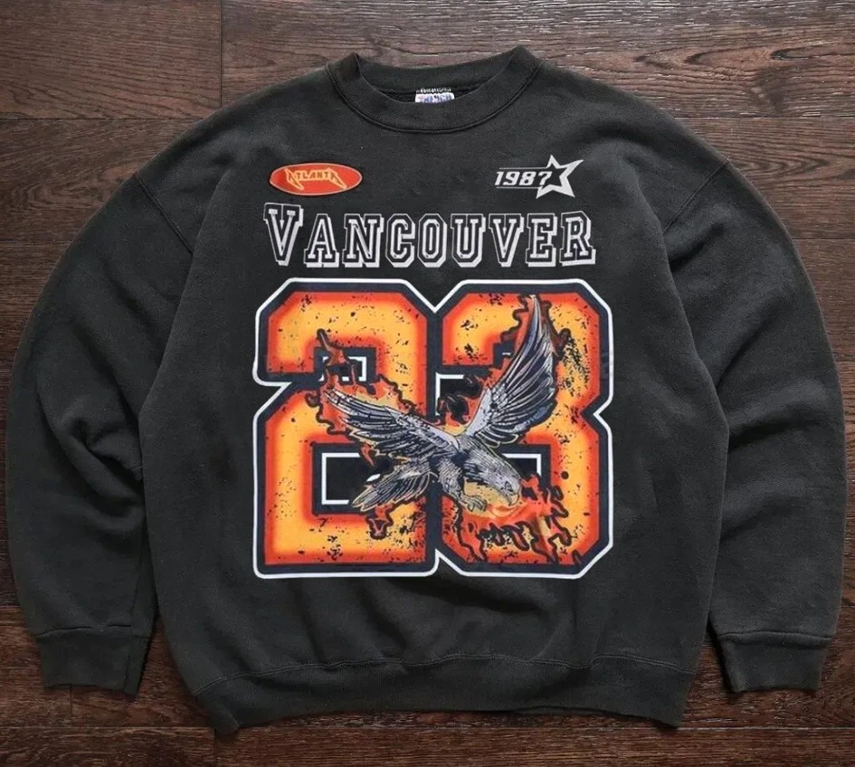 Sudadera vintage 1987 Vancouver 23 campeones de hockey negra cuello redondo VK07083 Foto 1 de 1