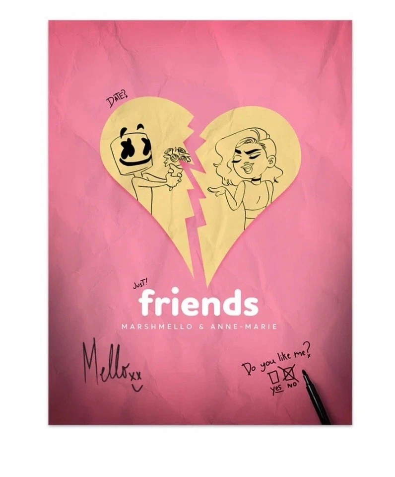 Marshmello - Friends Signed Poster 18x24 Autographed Edm IN HAND - Image 1 of 1