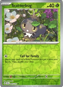 Pokemon TCG Scatterbug NM Common Reverse Holo SV08: Surging Sparks 005/191 - Picture 1 of 1