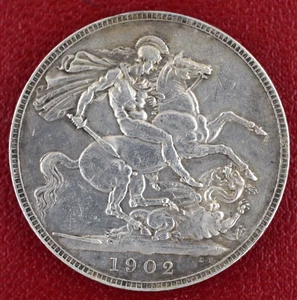 1902 Great Britain Silver Crown Edward VII ESTATE FIND - Picture 1 of 4