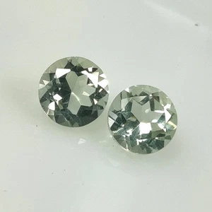 2.71 Ct Natural Green Amethyst High Luster Round Cut Pair- 8131 - Picture 1 of 2