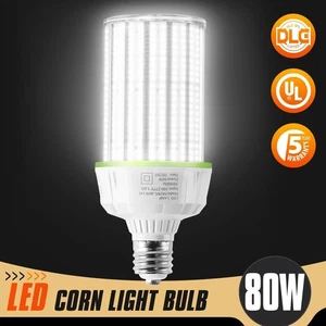80W LED Corn Light Bulb E39 Mogul Base Shoebox High Bay Replacement Lamp 5000K - Picture 1 of 11