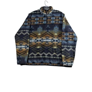 Artcic Image Grand Canyon West Aztec Print Fleece Jacket Medium 1/4 Zip Pullover - Picture 1 of 11