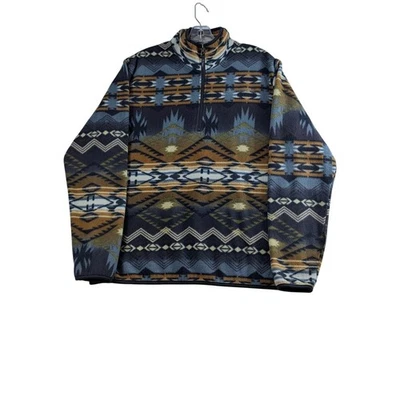 Artcic Image Grand Canyon West Aztec Print Fleece Jacket Medium 1/4 Zip Pullover - Image 1 of 4