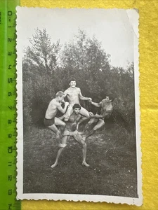 Shirtless Man Trunks Bulge Beefcake Young Guy Muscle Gay Interest Vintage Photo - Picture 1 of 4
